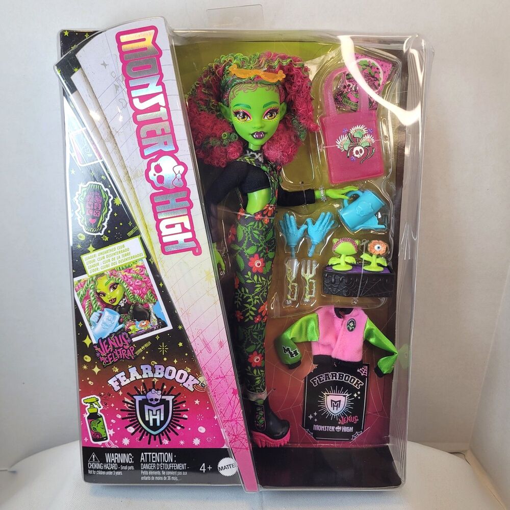 Monster High Fearbook Venus McFlytrap Fashion Doll with Yearbook-NEW